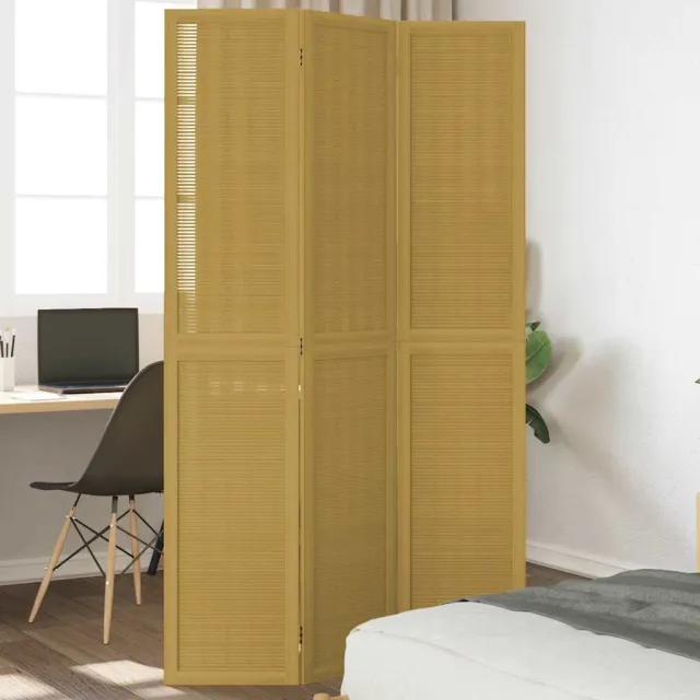 vidaXL Kamerscherm met 3 panelen massief paulowniahout bruin, foto 2
