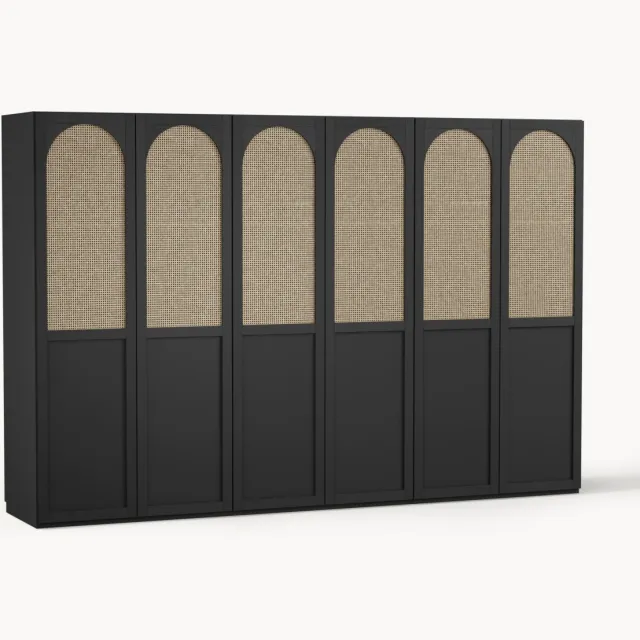 Westwing Collection Modulaire draaideurkast Jeanne, 300 cm breed, diverse opties Zwart