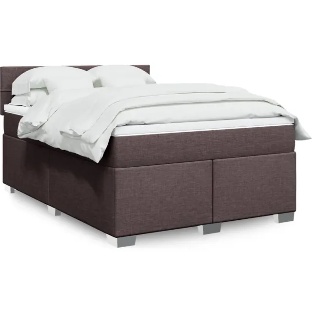 vidaXL Boxspring met matras stof donkerbruin 160x200 cm bruin