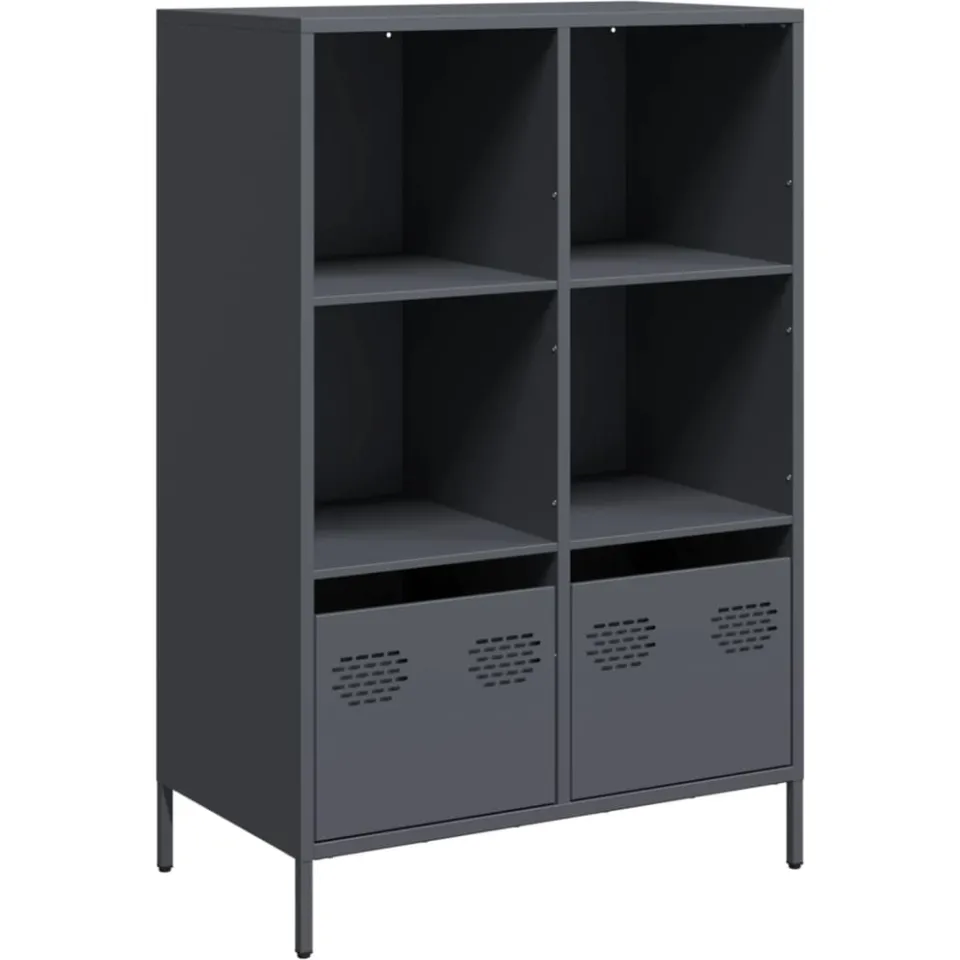 vidaXL Hoge kast 68x39x103,5 cm staal antracietkleurig, foto 3