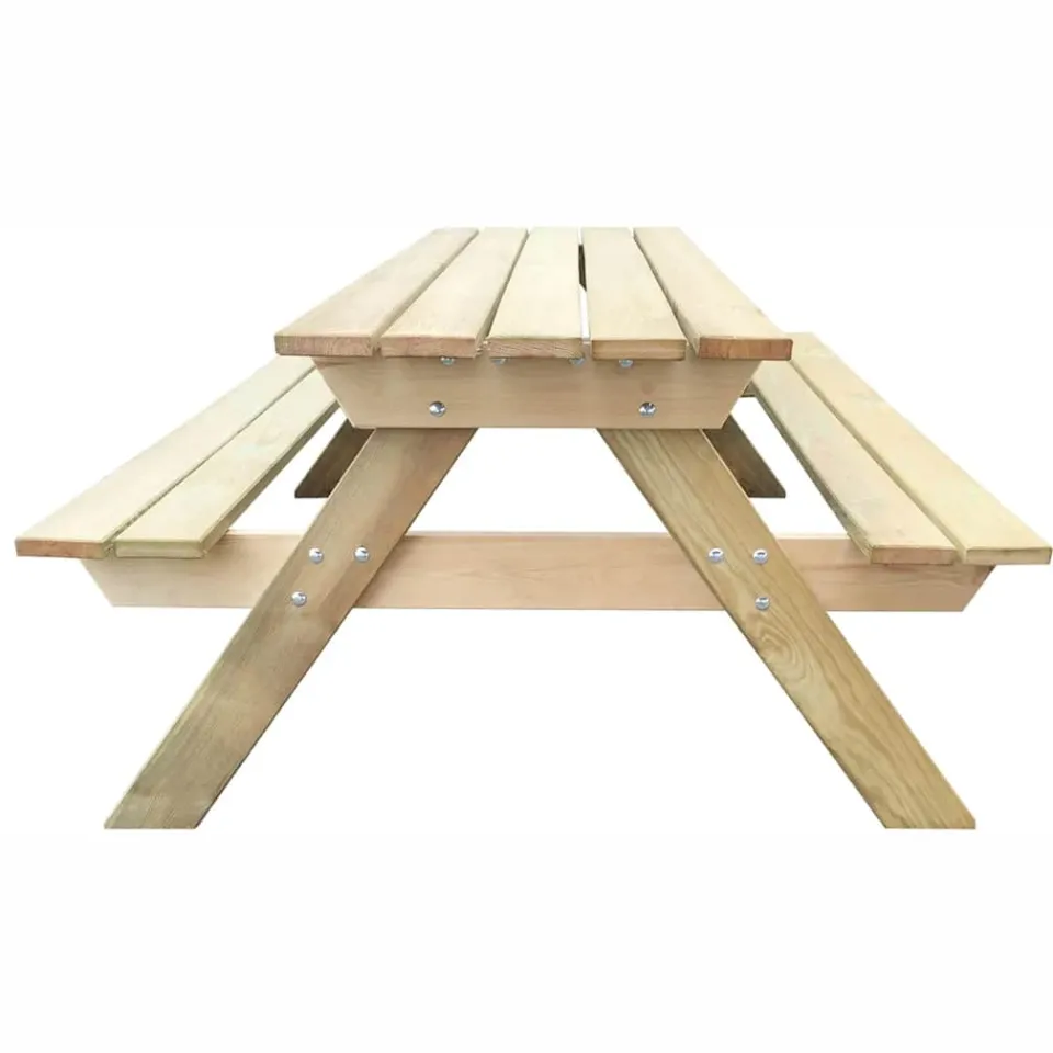 vidaXL Picknicktafel 150x135x71,5 cm hout groen, foto 3
