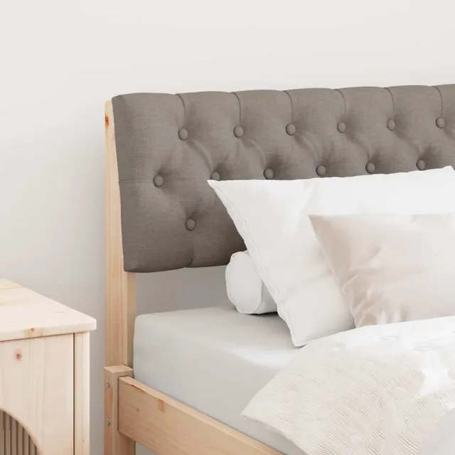vidaXL Gestoffeerd hoofdbord Taupe 90 cm Massief grenenhout Bruin