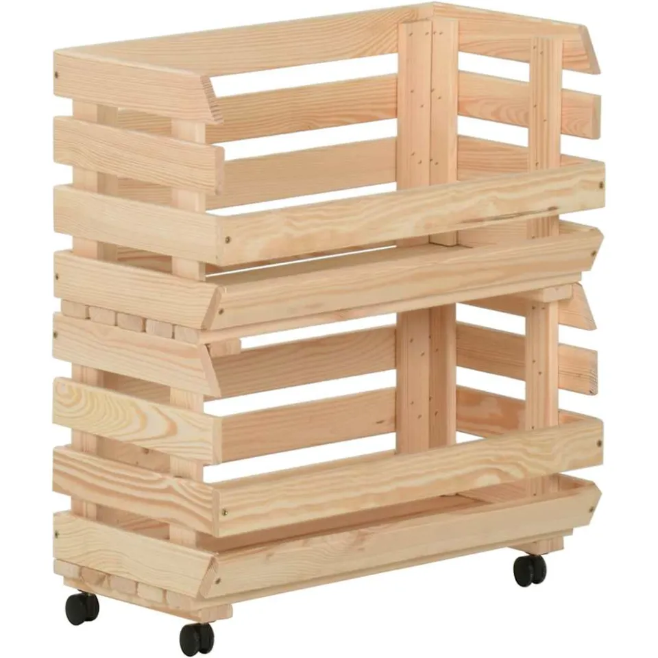 vidaXL Groentetrolley 37x30x80 cm massief grenenhout, foto 3