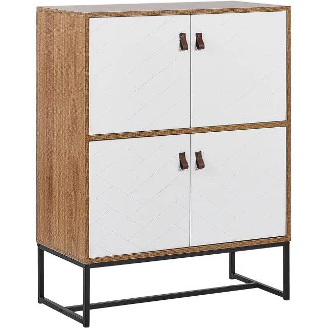 Beliani NUEVA - Sideboard - Lichte houtkleur - MDF Wit