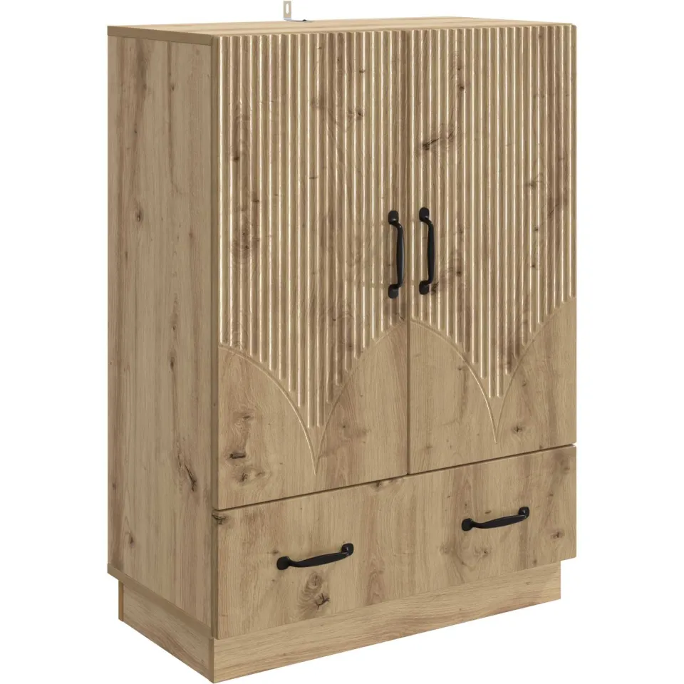 vidaXL Dressoir Artisanaal eiken 66 x 34,5 x 92 cm Bewerkt hout Bruin