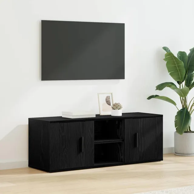 vidaXL TV-kast 100 x 31,5 x 35 cm Zwart Eiken Bewerkt hout, foto 2