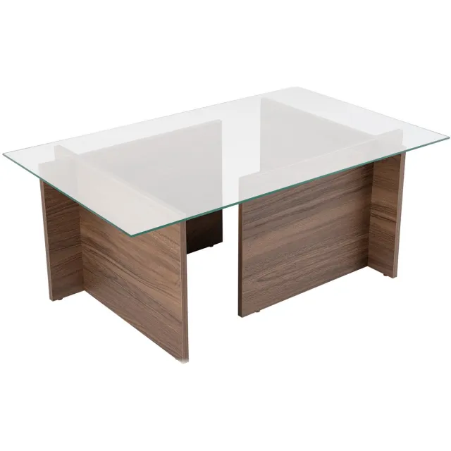 Skye Decor , Salontafel, Vetrino - Venezia Walnut, Gehard glas, Venezia walnoot, 105 x 65 x 40 cm Nussbaum