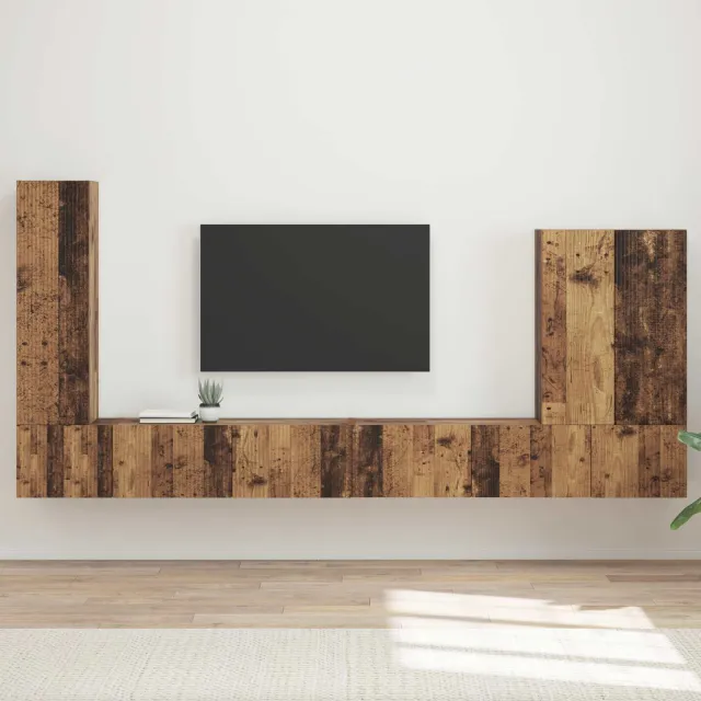 vidaXL TV Wandkast Set 6 st 98 x 31 x 29,5 cm Oud Hout Bruin