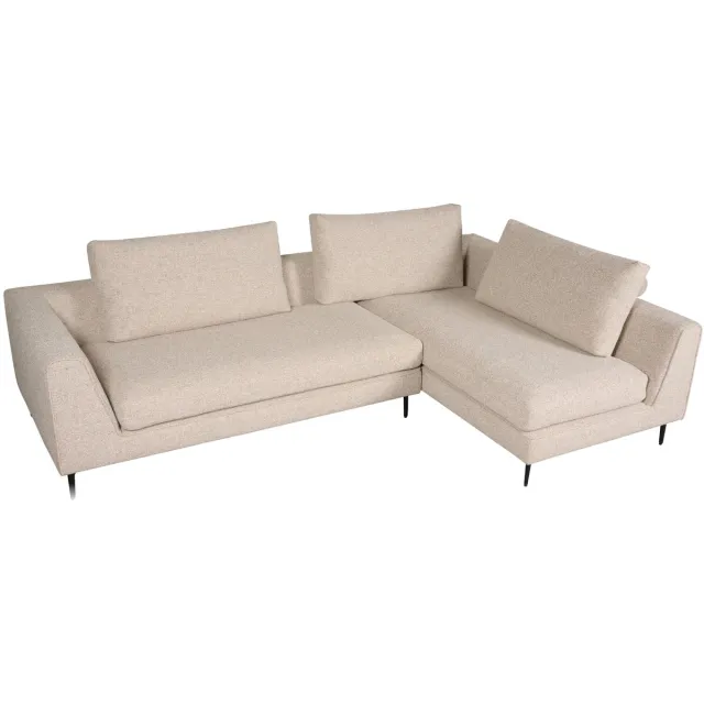 Woonexpress Hoekbank Source - Stof - Beige - 281 x 87 x 179 cm (BxHxD)