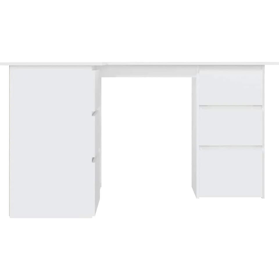 vidaXL Hoekbureau 145x100x76 cm bewerkt hout wit