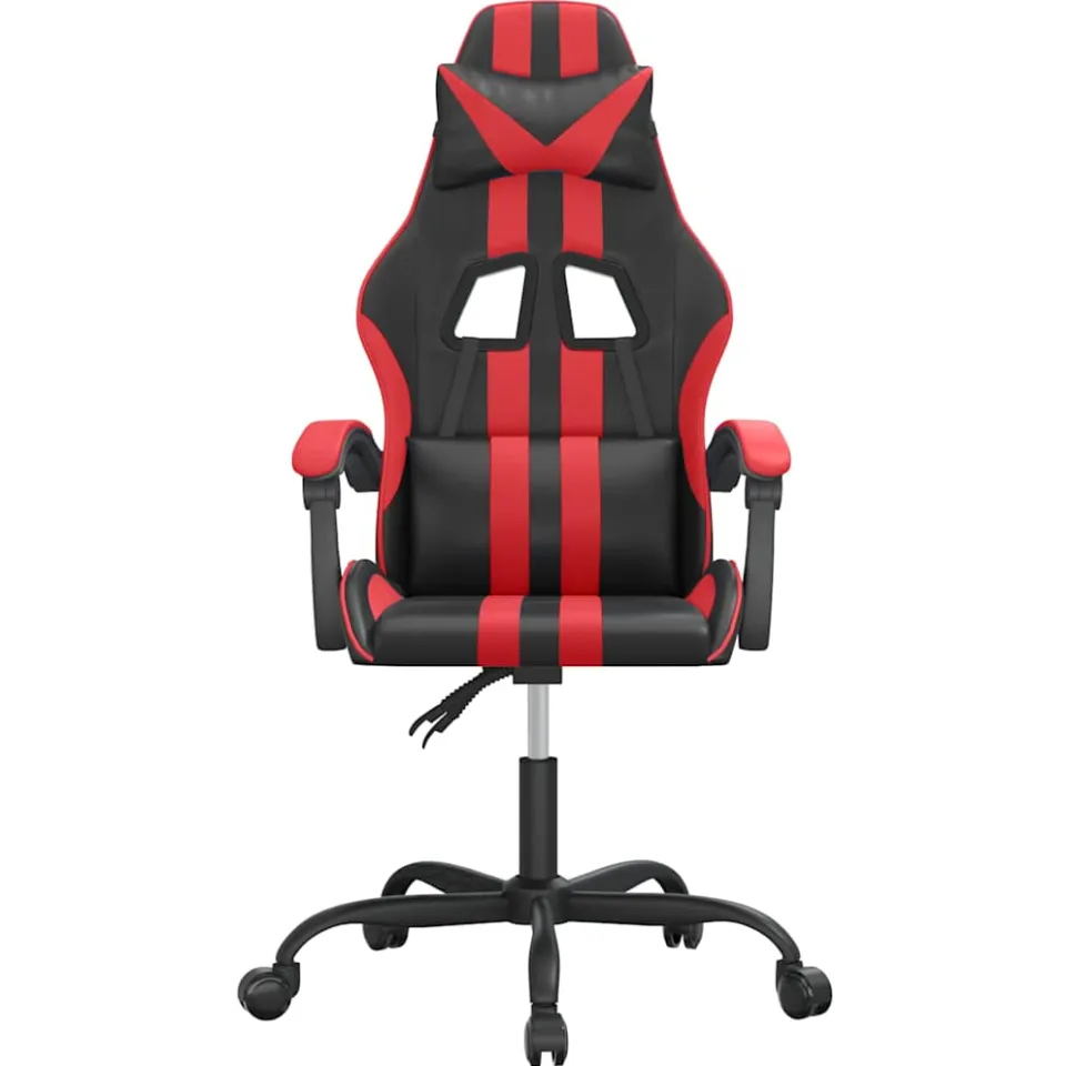 vidaXL Gamestoel draaibaar kunstleer zwart en rood