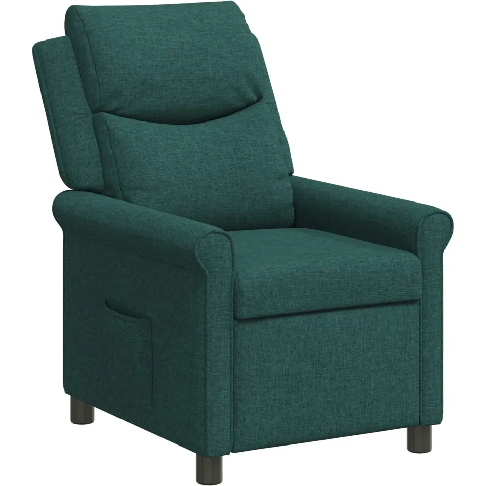 vidaXL Ligstoel Donkergroen 69 x 93 x 102 cm Stof Bosgroen