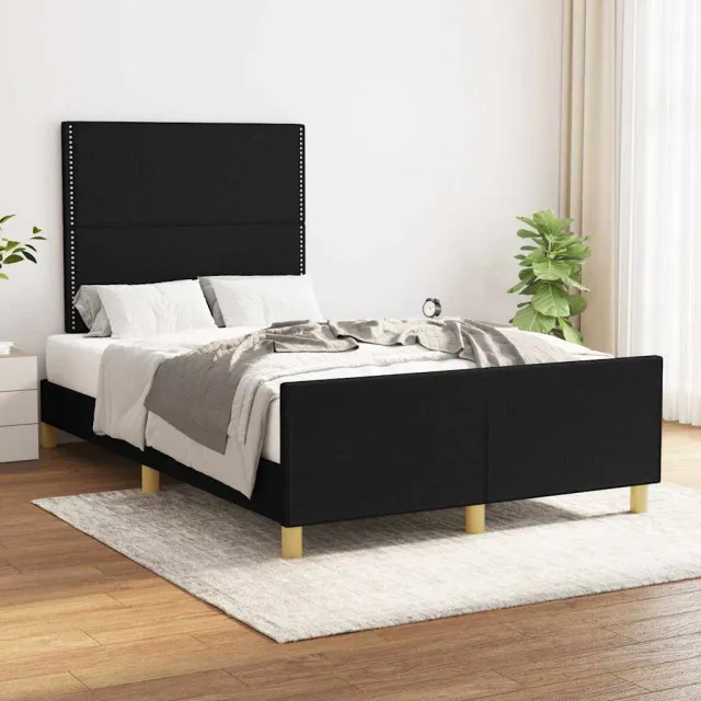 vidaXL Bedframe zonder matras 120x200 cm stof zwart