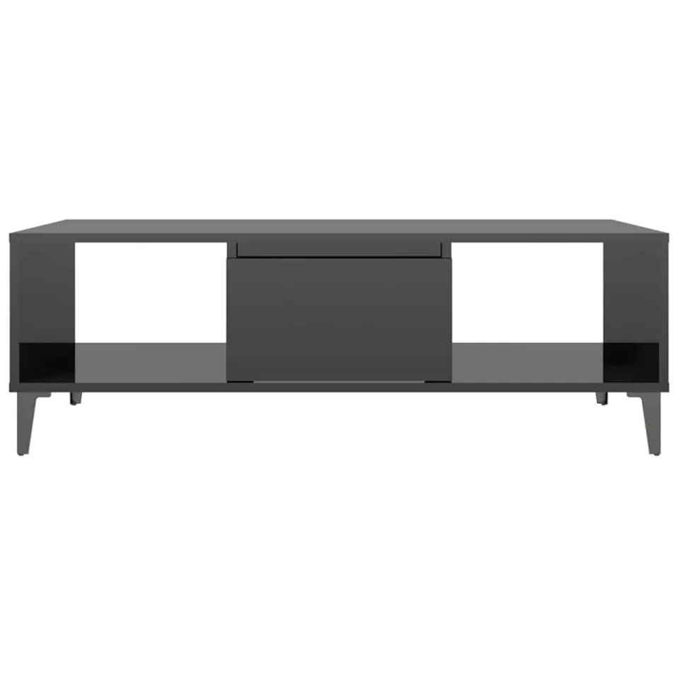 vidaXL Salontafel 103,5x60x35 cm bewerkt hout hoogglans zwart, foto 3