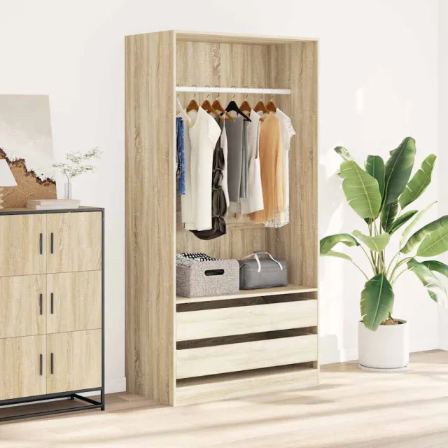 vidaXL Kledingkast 100x50x200 cm bewerkt hout sonoma eikenkleurig, foto 2