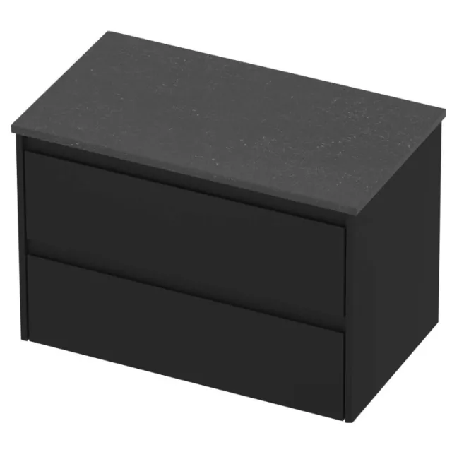 Proline Deck Badmeubelset Hardsteen Symmetrisch 80x46x55 cm Blue Stone Mat Zwart