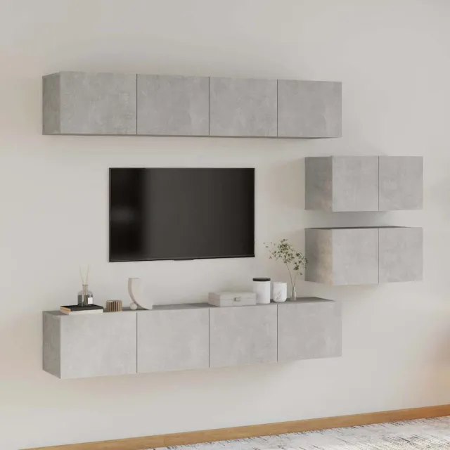 vidaXL 6-delige Tv-meubelset bewerkt hout betongrijs grijs, foto 2