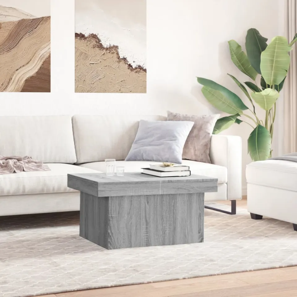 vidaXL Salontafel 100x55x40 cm bewerkt hout grijs sonoma eikenkleurig, foto 3