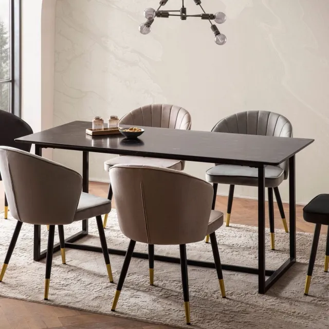 Sky Style Duif 200 cm Eettafel Marmer / Zwart