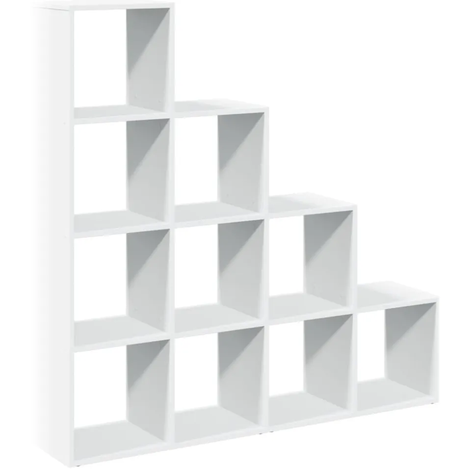 vidaXL Kamerscherm / boekenkast 4-laags 131,5x29x131,5 cm hout wit, foto 3