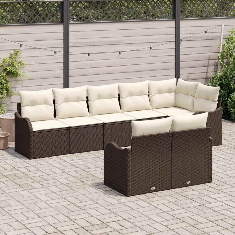 vidaXL Tuin Sofa Set Bruin poly rattan, foto 3