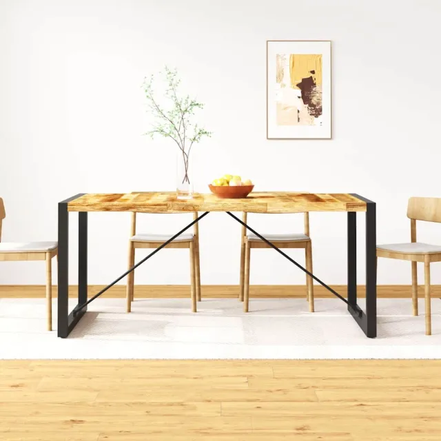 vidaXL Eettafel 180 cm massief ruw mangohout Bruin
