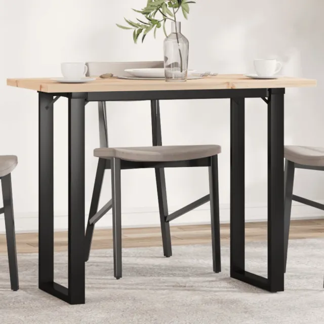vidaXL Eettafel O-frame 100x50x75,5 cm massief grenenhout en staal