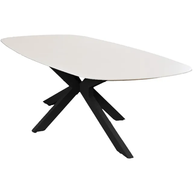 Madison Deens ovale tuintafel Barletta 240 cm | 6 personen | Sandstone/Black | Kunststof & aluminium