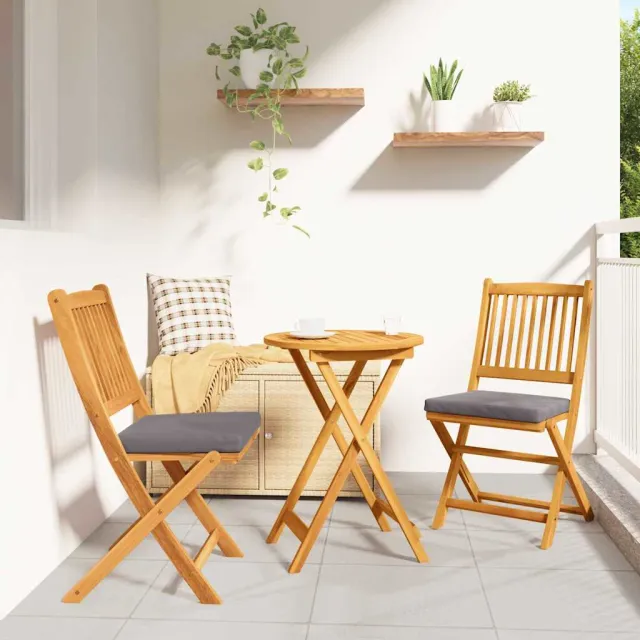vidaXL Tuin Bistro Set 3 st Bruin Massief Acaciahout, foto 2