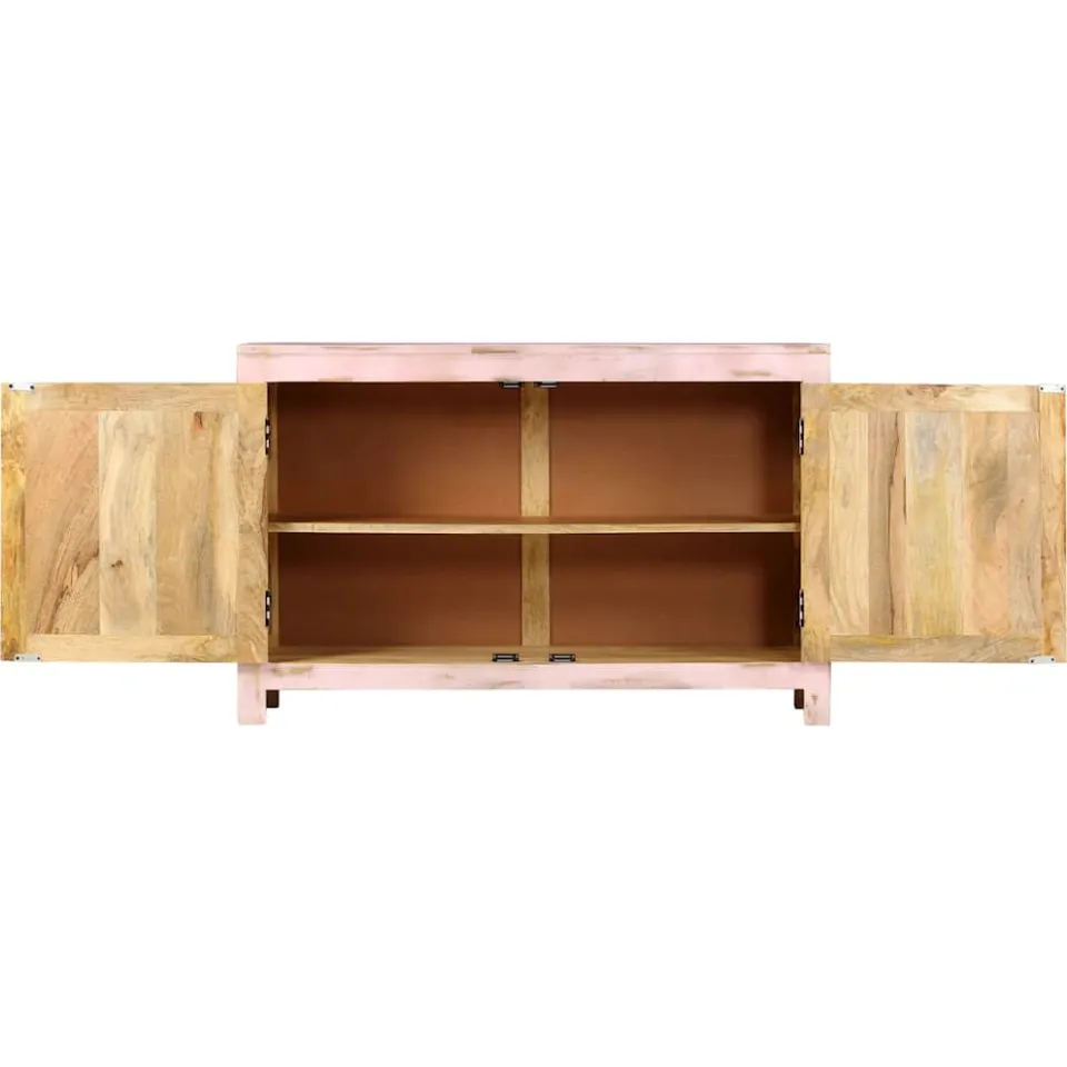 vidaXL Dressoir 110x35x70 cm massief mangohout lichtroze roze, foto 3