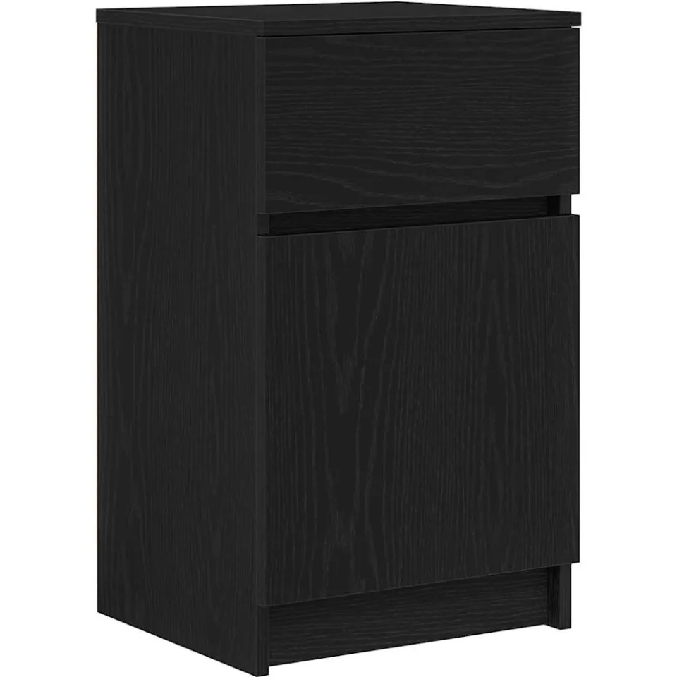 vidaXL Nachtkastjes 2 st 39x35x65 cm bewerkt hout zwart, foto 4