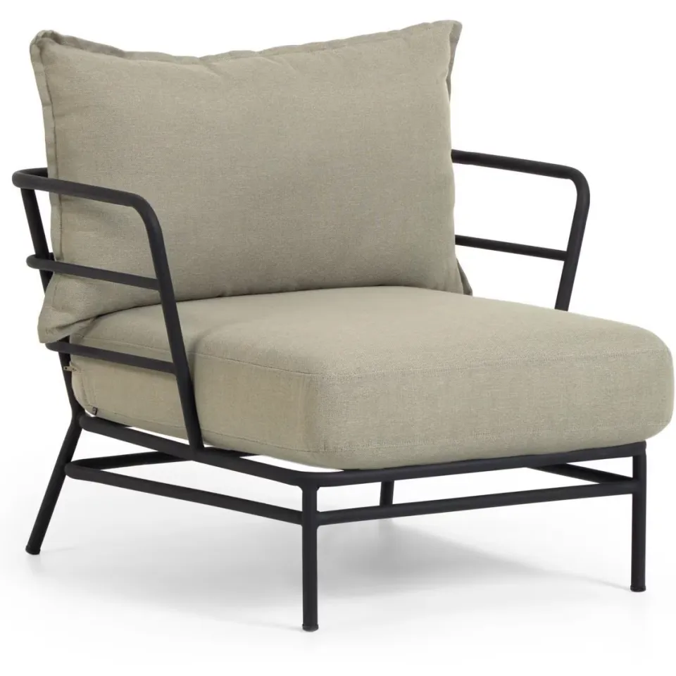 Kave Home Mareluz outdoorfauteuil zwart
