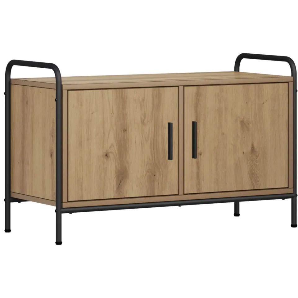vidaXL Tv-meubel 79,5 x 33 x 50 cm Artisanaal eiken Bewerkt hout, foto 3