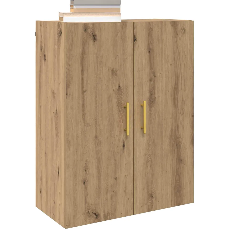 vidaXL Wandkast Artisan Eiken 69,5 x 34 x 90 cm Bewerkt hout Bruin