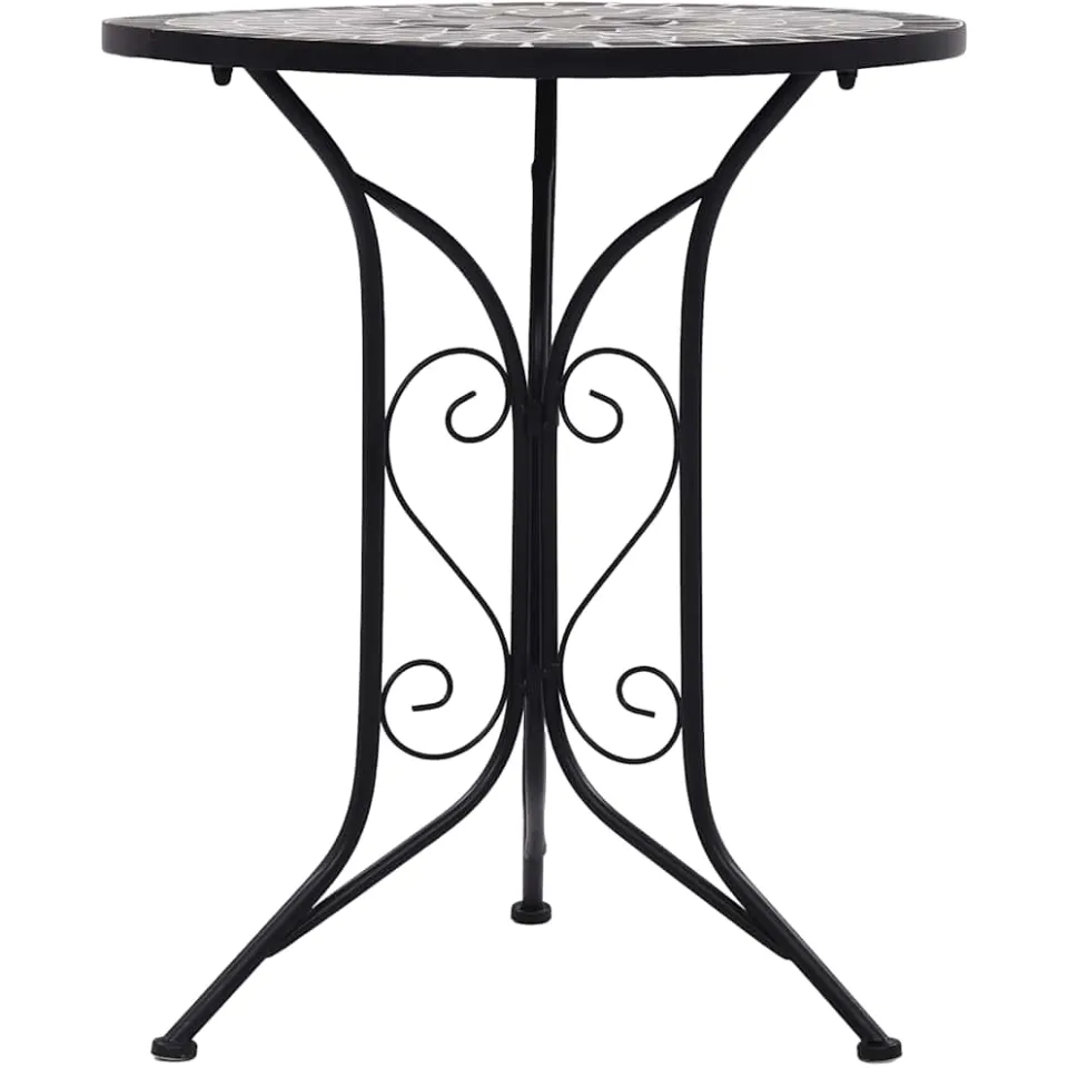 vidaXL Bistrotafel mozaïek 60 cm keramiek grijs, foto 2