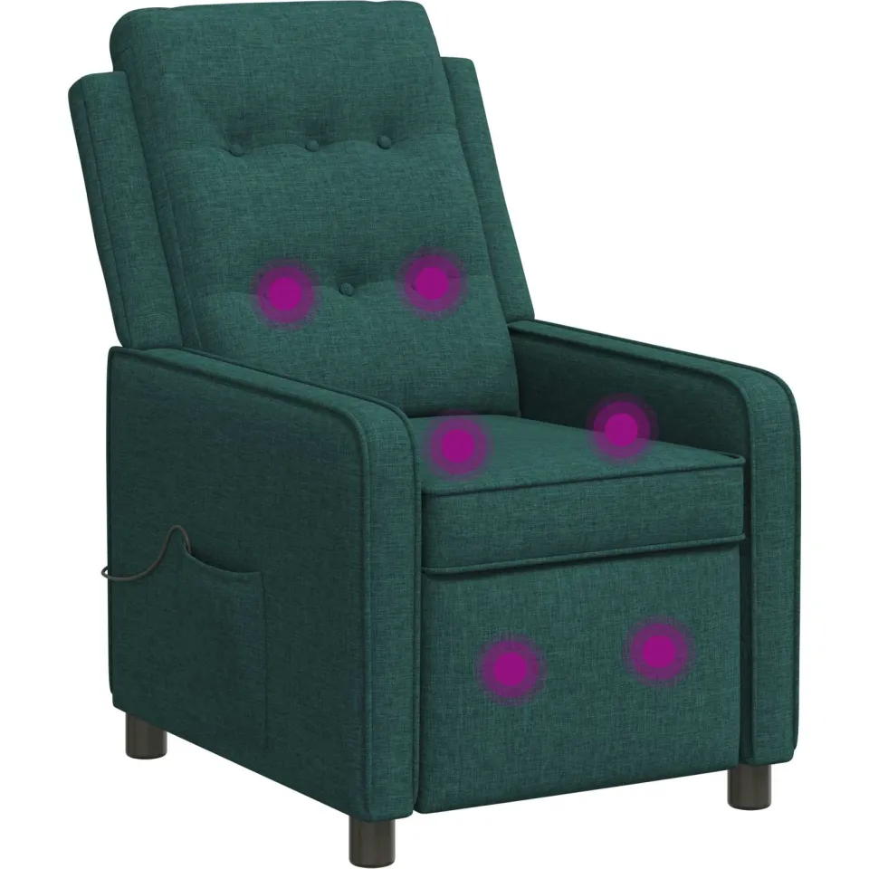 vidaXL Massage-relaxstoel Donkergroen 65 x 93 x 102 cm Stof Bosgroen