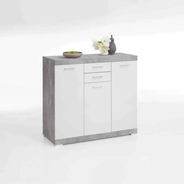 dressoir Hermes Beton wit Grijs | Wit