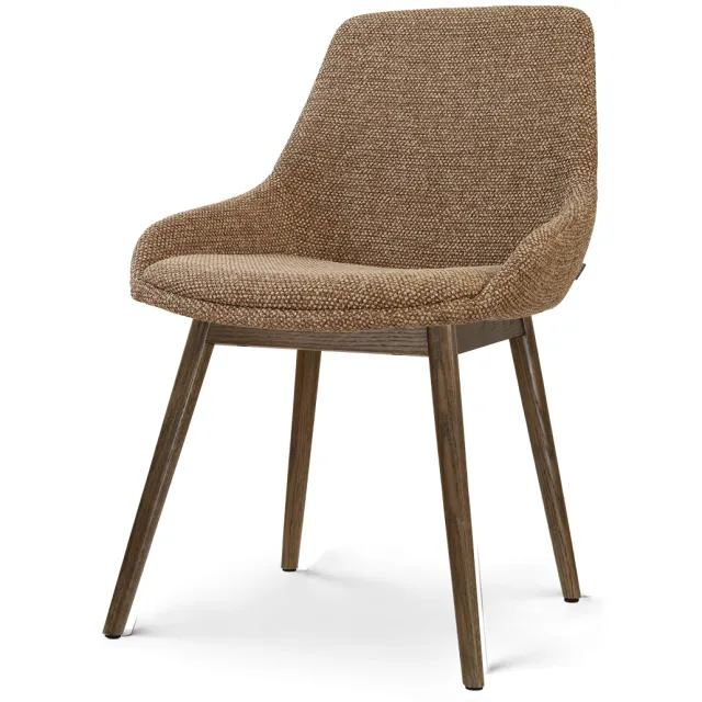 Nolon Nio-Isa eetkamerstoel bruin blend - walnoot houten onderstel