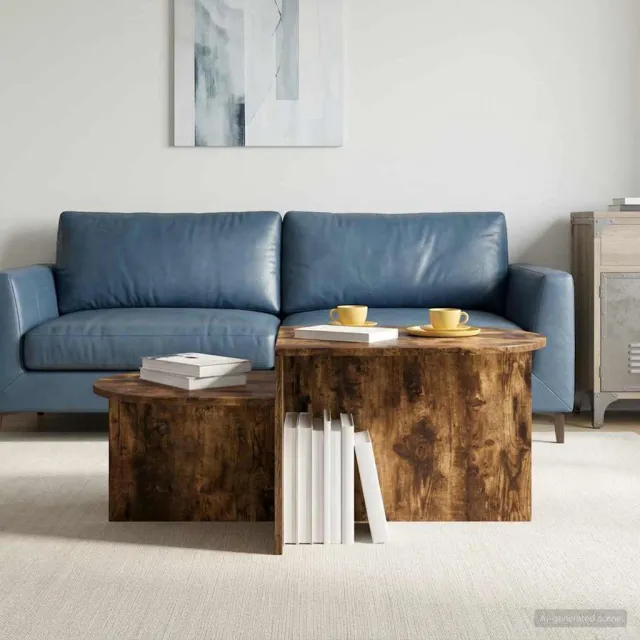 vidaXL Salontafel Gerookt eiken 100 x 50 x 40 cm Bewerkt hout, foto 2