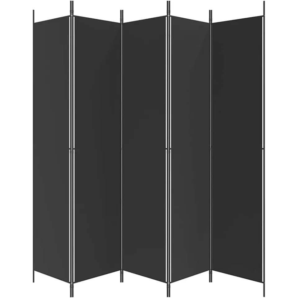vidaXL Kamerscherm met 5 panelen 250x220 cm stof zwart, foto 5