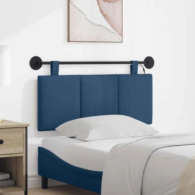 vidaXL Hangend hoofdbord Blauw Fluweel