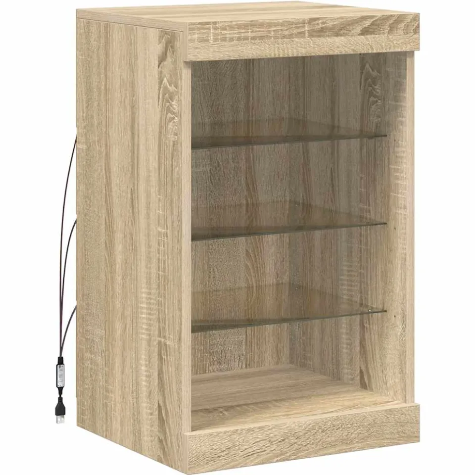 vidaXL Dressoir met LED-verlichting 41x37x67 cm sonoma eikenkleurig, foto 4