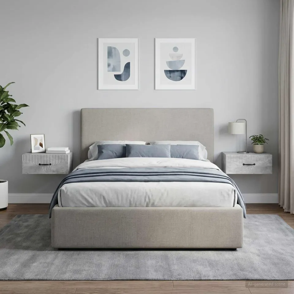 vidaXL Wandbeugel Bedkast 2 st Betongrijs 49 x 34,5 x 20 cm grijs, foto 4