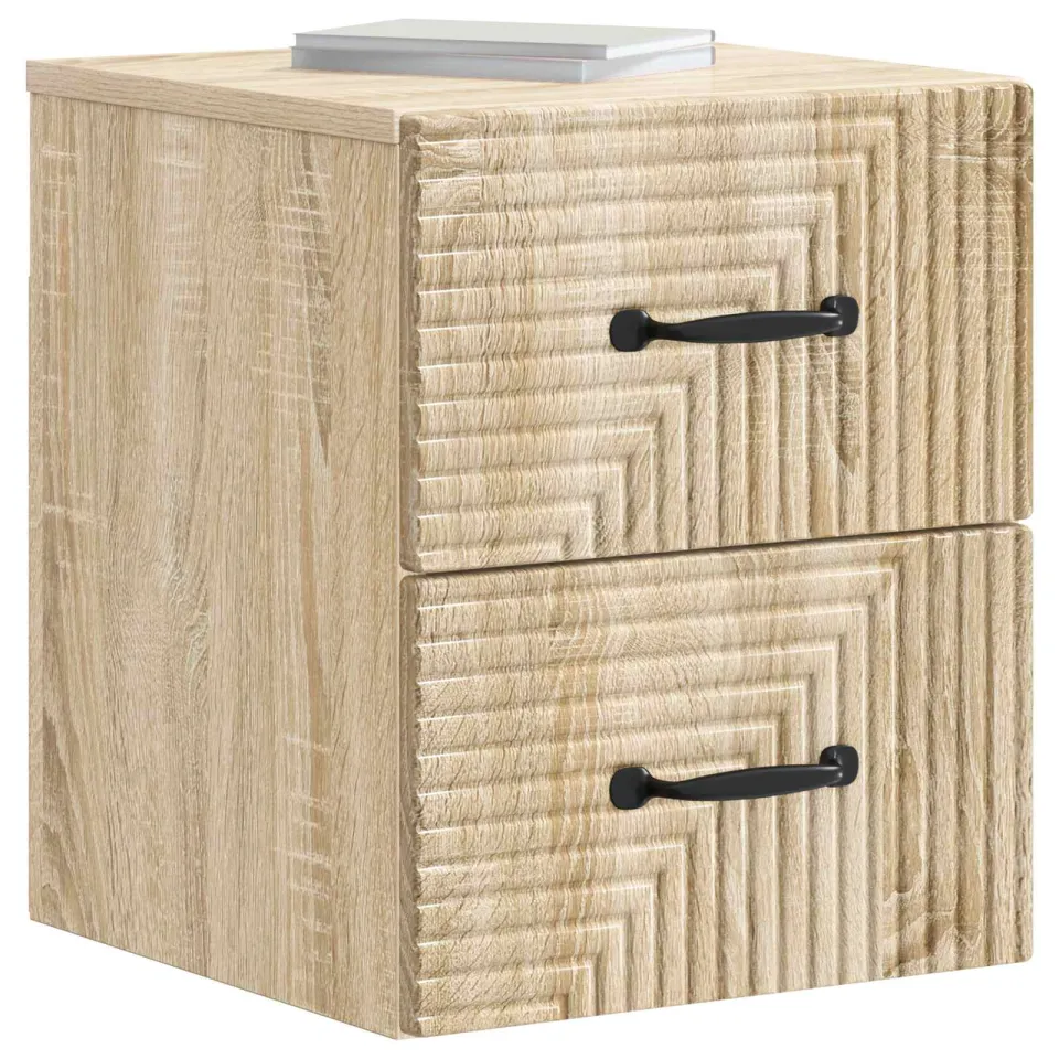vidaXL Wandbeugel Bedkast Sonoma Eiken 34,5 x 33 x 40 cm Bewerkt hout Bruin