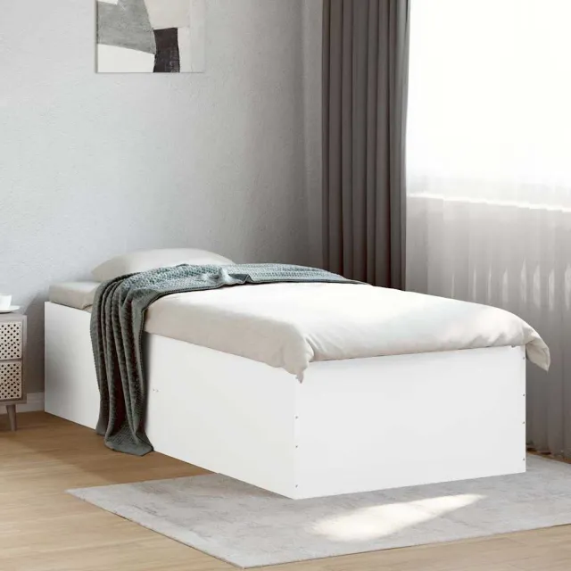 vidaXL Bedframe bewerkt hout wit 100x200 cm