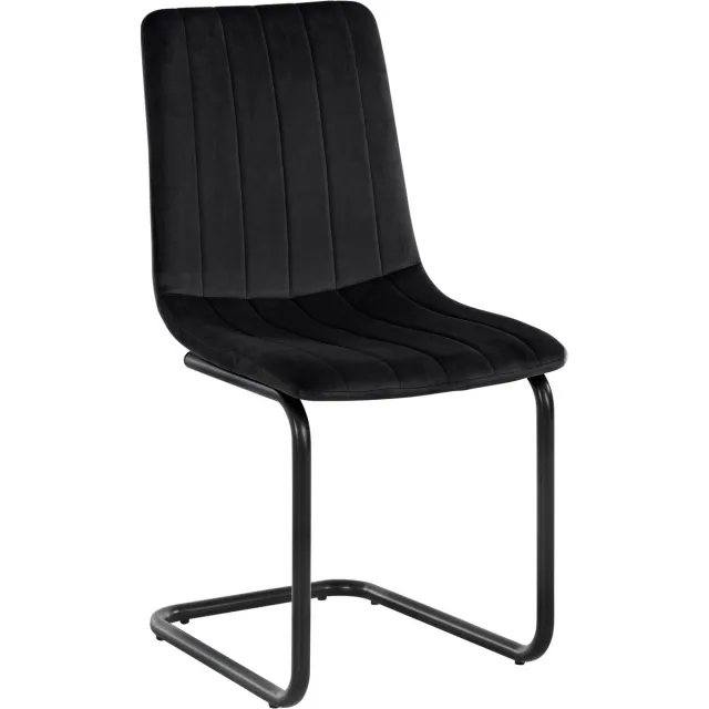 Notio Living Marcela-Eetkamerstoel - Set van 2 - Zwart Fluweel