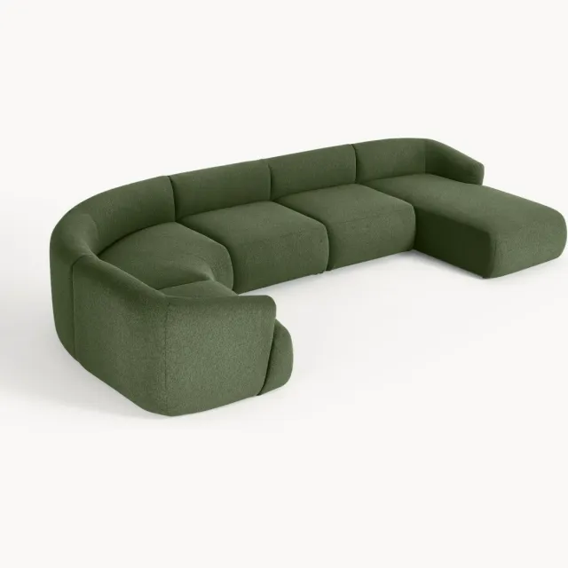 Westwing Collection Modulaire bouclé bankstel Sofia Groen