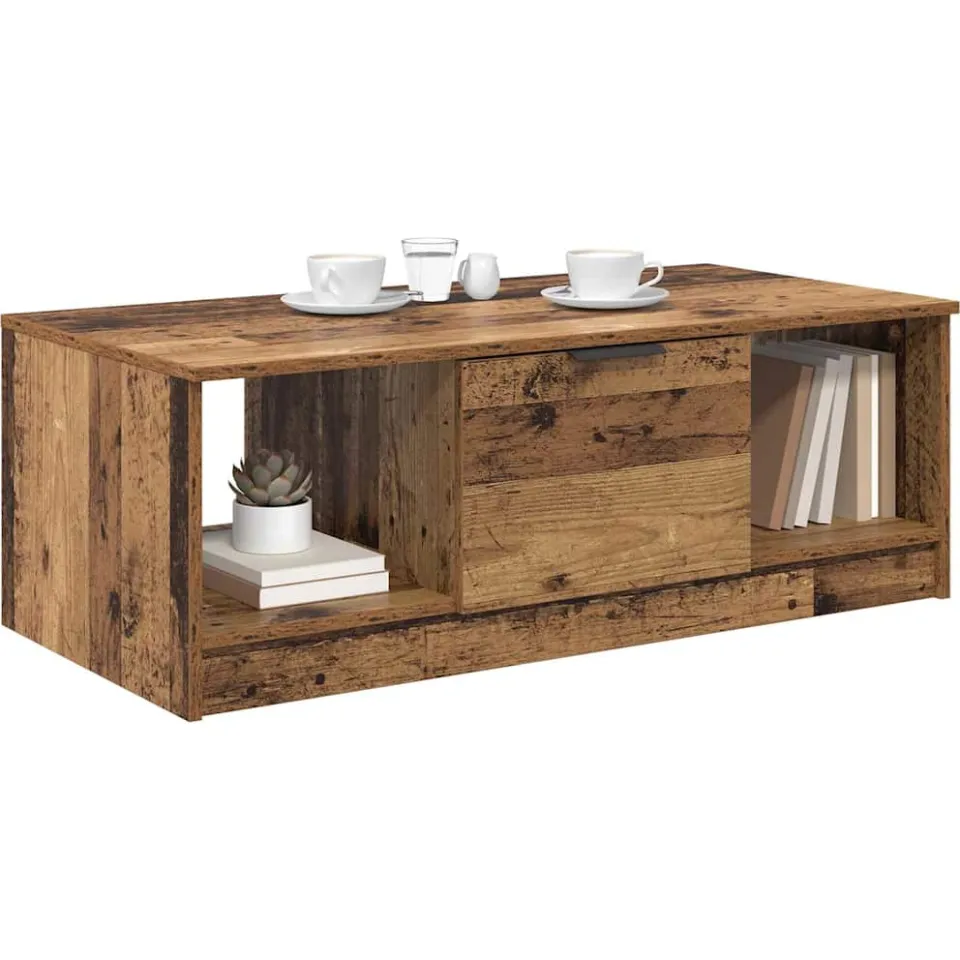 vidaXL Salontafel Oud Hout 102 x 50 x 36cm Bewerkt hout Bruin
