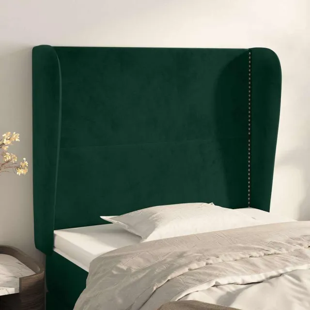 vidaXL Hoofdbord met randen 103x23x118/128 cm fluweel donkergroen groen