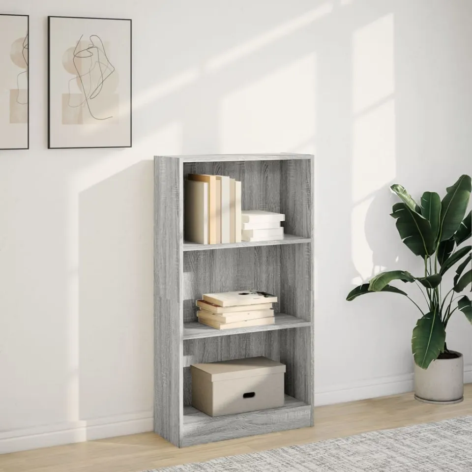 vidaXL Boekenkast 60x24x109 cm bewerkt hout grijs sonoma eikenkleurig, foto 2